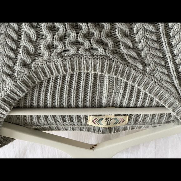 Ribbed knot Sweater dress grey colour with zipper - Picture 3 of 6